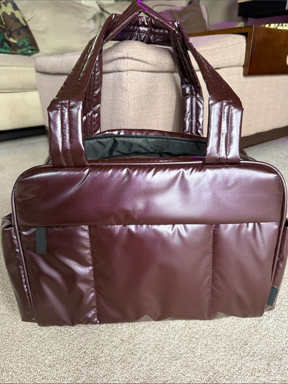 Quilted Burgundy Tote Bag – Women's Carryall